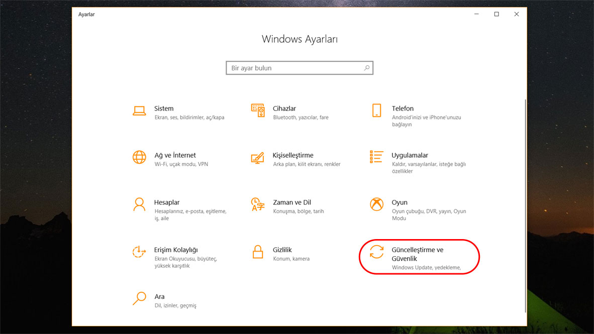 Windows 10 Güvenli Mod 2. Adım